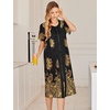 image:imageEkouaer Robes For Women Zipper Bathrobe Short Sleeve Duster With Pockets  Zipper Front House Coat Lightweight Sleepwear Plus Size Loungewear Ladies Nightgown for Mother Postoperative Gown SleepPat11