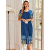 image:imageEkouaer Robes For Women Zipper Bathrobe Short Sleeve Duster With Pockets  Zipper Front House Coat Lightweight Sleepwear Plus Size Loungewear Ladies Nightgown for Mother Postoperative Gown SleepPat10