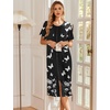 image:imageEkouaer Robes For Women Zipper Bathrobe Short Sleeve Duster With Pockets  Zipper Front House Coat Lightweight Sleepwear Plus Size Loungewear Ladies Nightgown for Mother Postoperative Gown SleepPat9