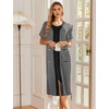 image:imageEkouaer Robes For Women Zipper Bathrobe Short Sleeve Duster With Pockets  Zipper Front House Coat Lightweight Sleepwear Plus Size Loungewear Ladies Nightgown for Mother Postoperative Gown SleepBlack