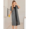 image:imageEkouaer Robes For Women Zipper Bathrobe Short Sleeve Duster With Pockets  Zipper Front House Coat Lightweight Sleepwear Plus Size Loungewear Ladies Nightgown for Mother Postoperative Gown SleepBlack