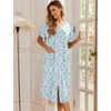 image:imageEkouaer Robes For Women Zipper Bathrobe Short Sleeve Duster With Pockets  Zipper Front House Coat Lightweight Sleepwear Plus Size Loungewear Ladies Nightgown for Mother Postoperative Gown SleepBlue Floral