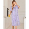image:imageEkouaer Robes For Women Zipper Bathrobe Short Sleeve Duster With Pockets  Zipper Front House Coat Lightweight Sleepwear Plus Size Loungewear Ladies Nightgown for Mother Postoperative Gown SleepPat12