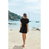 image:imageEkouaer Women Cover Up Casual Swimsuit Coverup Tie Beach Cover Up Dress  V Neck Bathing Suit Cover Up Short Sleeve Drawstring at WaistBlack