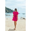 image:imageEkouaer Women Cover Up Casual Swimsuit Coverup Tie Beach Cover Up Dress  V Neck Bathing Suit Cover Up Short Sleeve Drawstring at WaistHot Pink
