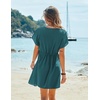 image:imageEkouaer Women Cover Up Casual Swimsuit Coverup Tie Beach Cover Up Dress  V Neck Bathing Suit Cover Up Short Sleeve Drawstring at WaistPeacock Blue