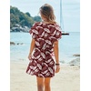 image:imageEkouaer Women Cover Up Casual Swimsuit Coverup Tie Beach Cover Up Dress  V Neck Bathing Suit Cover Up Short Sleeve Drawstring at WaistRed Leaf