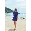 image:imageEkouaer Women Cover Up Casual Swimsuit Coverup Tie Beach Cover Up Dress  V Neck Bathing Suit Cover Up Short Sleeve Drawstring at WaistSapphire Blue
