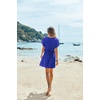 image:imageEkouaer Women Cover Up Casual Swimsuit Coverup Tie Beach Cover Up Dress  V Neck Bathing Suit Cover Up Short Sleeve Drawstring at WaistSnorkel Blue