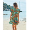image:imageEkouaer Women Cover Up Casual Swimsuit Coverup Tie Beach Cover Up Dress  V Neck Bathing Suit Cover Up Short Sleeve Drawstring at WaistTropical Print