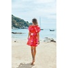 image:imageEkouaer Women Cover Up Casual Swimsuit Coverup Tie Beach Cover Up Dress  V Neck Bathing Suit Cover Up Short Sleeve Drawstring at WaistTropical Sunset Tie Dye