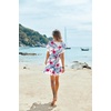 image:imageEkouaer Women Cover Up Casual Swimsuit Coverup Tie Beach Cover Up Dress  V Neck Bathing Suit Cover Up Short Sleeve Drawstring at WaistWhite Red Floral