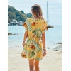 image:imageEkouaer Women Cover Up Casual Swimsuit Coverup Tie Beach Cover Up Dress  V Neck Bathing Suit Cover Up Short Sleeve Drawstring at WaistYellow Print