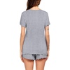 image:imageEkouaer Womens Pajama Sets Short Sleeve Pajamas for Women Sets 2 Piece Lounge Sets Soft Sleepwear PJSDark Grey