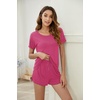 image:imageEkouaer Womens Pajama Sets Short Sleeve Pajamas for Women Sets 2 Piece Lounge Sets Soft Sleepwear PJSRose