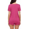 image:imageEkouaer Womens Pajama Sets Short Sleeve Pajamas for Women Sets 2 Piece Lounge Sets Soft Sleepwear PJSRose