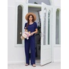 image:imageEkouaer Womens Pajama Sets Viscose from Bamboo Top With Pants Lounge Set  Soft Viscose from Bamboo Short Sleeve with Pants Sets Modal Daily WearMonthers Day GiftNavy Blue