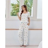 image:imageEkouaer Womens Pajama Sets Viscose from Bamboo Top With Pants Lounge Set  Soft Viscose from Bamboo Short Sleeve with Pants Sets Modal Daily WearMonthers Day GiftDaisy