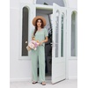 image:imageEkouaer Womens Pajama Sets Viscose from Bamboo Top With Pants Lounge Set  Soft Viscose from Bamboo Short Sleeve with Pants Sets Modal Daily WearMonthers Day GiftLight Green