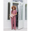 image:imageEkouaer Womens Pajama Sets Viscose from Bamboo Top With Pants Lounge Set  Soft Viscose from Bamboo Short Sleeve with Pants Sets Modal Daily WearMonthers Day GiftDeep Pink