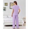 image:imageEkouaer Womens Pajama Sets Viscose from Bamboo Top With Pants Lounge Set  Soft Viscose from Bamboo Short Sleeve with Pants Sets Modal Daily WearMonthers Day GiftLavender