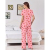 image:imageEkouaer Womens Pajama Sets Viscose from Bamboo Top With Pants Lounge Set  Soft Viscose from Bamboo Short Sleeve with Pants Sets Modal Daily WearMonthers Day GiftStraberry