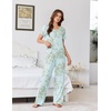 image:imageEkouaer Womens Pajama Sets Viscose from Bamboo Top With Pants Lounge Set  Soft Viscose from Bamboo Short Sleeve with Pants Sets Modal Daily WearMonthers Day GiftDaisy Bouquet