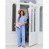 image:imageEkouaer Womens Pajama Sets Viscose from Bamboo Top With Pants Lounge Set  Soft Viscose from Bamboo Short Sleeve with Pants Sets Modal Daily WearMonthers Day GiftBlue