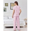 image:imageEkouaer Womens Pajama Sets Viscose from Bamboo Top With Pants Lounge Set  Soft Viscose from Bamboo Short Sleeve with Pants Sets Modal Daily WearMonthers Day GiftCherry and Flowers