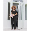 image:imageEkouaer Womens Pajama Sets Viscose from Bamboo Top With Pants Lounge Set  Soft Viscose from Bamboo Short Sleeve with Pants Sets Modal Daily WearMonthers Day GiftBlack