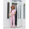 image:imageEkouaer Womens Pajama Sets Viscose from Bamboo Top With Pants Lounge Set  Soft Viscose from Bamboo Short Sleeve with Pants Sets Modal Daily WearMonthers Day GiftCherry and Flowers