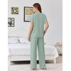 image:imageEkouaer Womens Pajama Sets Viscose from Bamboo Top With Pants Lounge Set  Soft Viscose from Bamboo Short Sleeve with Pants Sets Modal Daily WearMonthers Day GiftLight Green