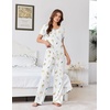 image:imageEkouaer Womens Pajama Sets Viscose from Bamboo Top With Pants Lounge Set  Soft Viscose from Bamboo Short Sleeve with Pants Sets Modal Daily WearMonthers Day GiftDaisy