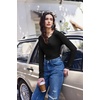 image:imageWomens Long Sleeve Shirts V Neck Slim Fit Tops Thermal Undershirts 3 Pack  Long sleeve shirts for women ribbed texture and slim fit design for sweater layers work outfits and everyday wearBlackHeather GreyWhite