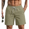 image:imageEkouaer Mens Swim Trunks 7 Quick Dry Board Shorts Swimwear Bathing Suit with Mesh Liner 2 in 1 Swimming Short with PocketsGrayish Green