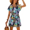 Navy White Leaf