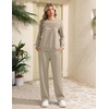 image:imageEkouaer 2 Piece Sets for Women Lounge Set Airport Fall Travel Outfits 2026  Pleated Top Long Sleeve Wide Leg Pants Casual Tracksuit Matching Sets Cozy Sweatsuits Vacation Fashion Women ClothingMoon Grey