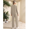 image:imageEkouaer 2 Piece Sets for Women Lounge Set Airport Fall Travel Outfits 2026  Pleated Top Long Sleeve Wide Leg Pants Casual Tracksuit Matching Sets Cozy Sweatsuits Vacation Fashion Women ClothingMoon Grey