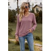 image:imageEkouaer Womens 2 Piece Long Sleeve Lounge Set Ribbed Knit Pajamas Set  Ribbed Knit Fabric Soft Lounge Sets Fall Sleepwear Airport Outfits Jogger Pants With Pockets Matching Track SuitsDusty Rose