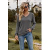 image:imageEkouaer Womens 2 Piece Long Sleeve Lounge Set Ribbed Knit Pajamas Set  Ribbed Knit Fabric Soft Lounge Sets Fall Sleepwear Airport Outfits Jogger Pants With Pockets Matching Track SuitsDak Grey