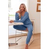 image:imageEkouaer Womens 2 Piece Long Sleeve Lounge Set Ribbed Knit Pajamas Set  Ribbed Knit Fabric Soft Lounge Sets Fall Sleepwear Airport Outfits Jogger Pants With Pockets Matching Track SuitsBluegrey