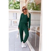 image:imageEkouaer Womens 2 Piece Long Sleeve Lounge Set Ribbed Knit Pajamas Set  Ribbed Knit Fabric Soft Lounge Sets Fall Sleepwear Airport Outfits Jogger Pants With Pockets Matching Track SuitsGreen