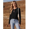 image:imageEkouaer Womens Long Sleeve Shirts Thumb Hole Tops Thermal Fall Clothes  Crew Neck T Shirts Loose Fit Undershirts Layering Casual Work Winter OutfitsBlack