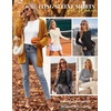image:imageEkouaer Womens Long Sleeve Shirts Thumb Hole Tops Thermal Fall Clothes  Crew Neck T Shirts Loose Fit Undershirts Layering Casual Work Winter OutfitsBrown