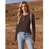 image:imageEkouaer Womens Long Sleeve Shirts Thumb Hole Tops Thermal Fall Clothes  Crew Neck T Shirts Loose Fit Undershirts Layering Casual Work Winter OutfitsBrown