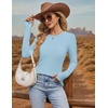 image:imageEkouaer Womens Long Sleeve Shirts Thumb Hole Tops Thermal Fall Clothes  Crew Neck T Shirts Loose Fit Undershirts Layering Casual Work Winter OutfitsLight Blue