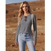 image:imageEkouaer Womens Long Sleeve Shirts Thumb Hole Tops Thermal Fall Clothes  Crew Neck T Shirts Loose Fit Undershirts Layering Casual Work Winter OutfitsLight Grey