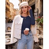 image:imageEkouaer Womens Long Sleeve Shirts Thumb Hole Tops Thermal Fall Clothes  Crew Neck T Shirts Loose Fit Undershirts Layering Casual Work Winter OutfitsNavy Blue