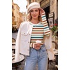 image:imageEkouaer Womens Long Sleeve Shirts Thumb Hole Tops Thermal Fall Clothes  Crew Neck T Shirts Loose Fit Undershirts Layering Casual Work Winter OutfitsOrange Stripe
