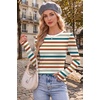 image:imageEkouaer Womens Long Sleeve Shirts Thumb Hole Tops Thermal Fall Clothes  Crew Neck T Shirts Loose Fit Undershirts Layering Casual Work Winter OutfitsOrange Stripe